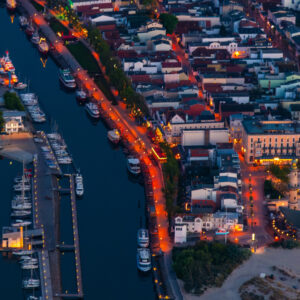Warnemünde am Abend - Lichterfahrten